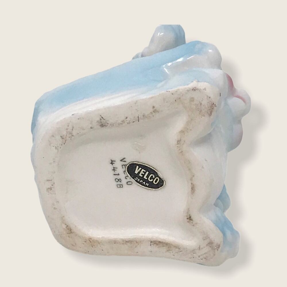 Baby Blue Ceramic Lamb Vase Planter Flower Pot Velco of Japan - Picture 6 of 7